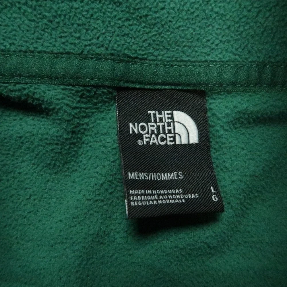 The North Face Sweater Mens Large Green Quarter Zip Mock Neck Pullover *